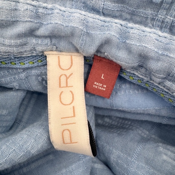 Pilcro Anthropologie Top Women Large Blue Button Up Long Sleeve Western Boho - Picture 8 of 10